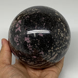 1980g, 3.9" (99mm) Natural Untreated Rhodonite Sphere Ball @Madagascar, B4665