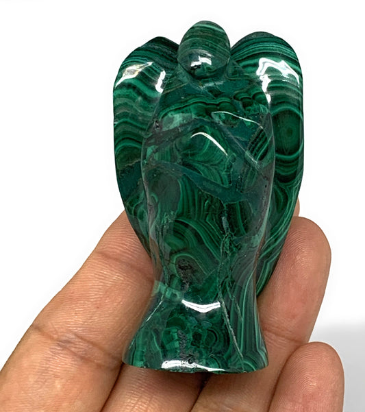 116.3g, 2.5"x1.4"x1.2" Natural Untreated Malachite Angel Figurine @Congo, B7312