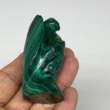 116.3g, 2.5"x1.4"x1.2" Natural Untreated Malachite Angel Figurine @Congo, B7312