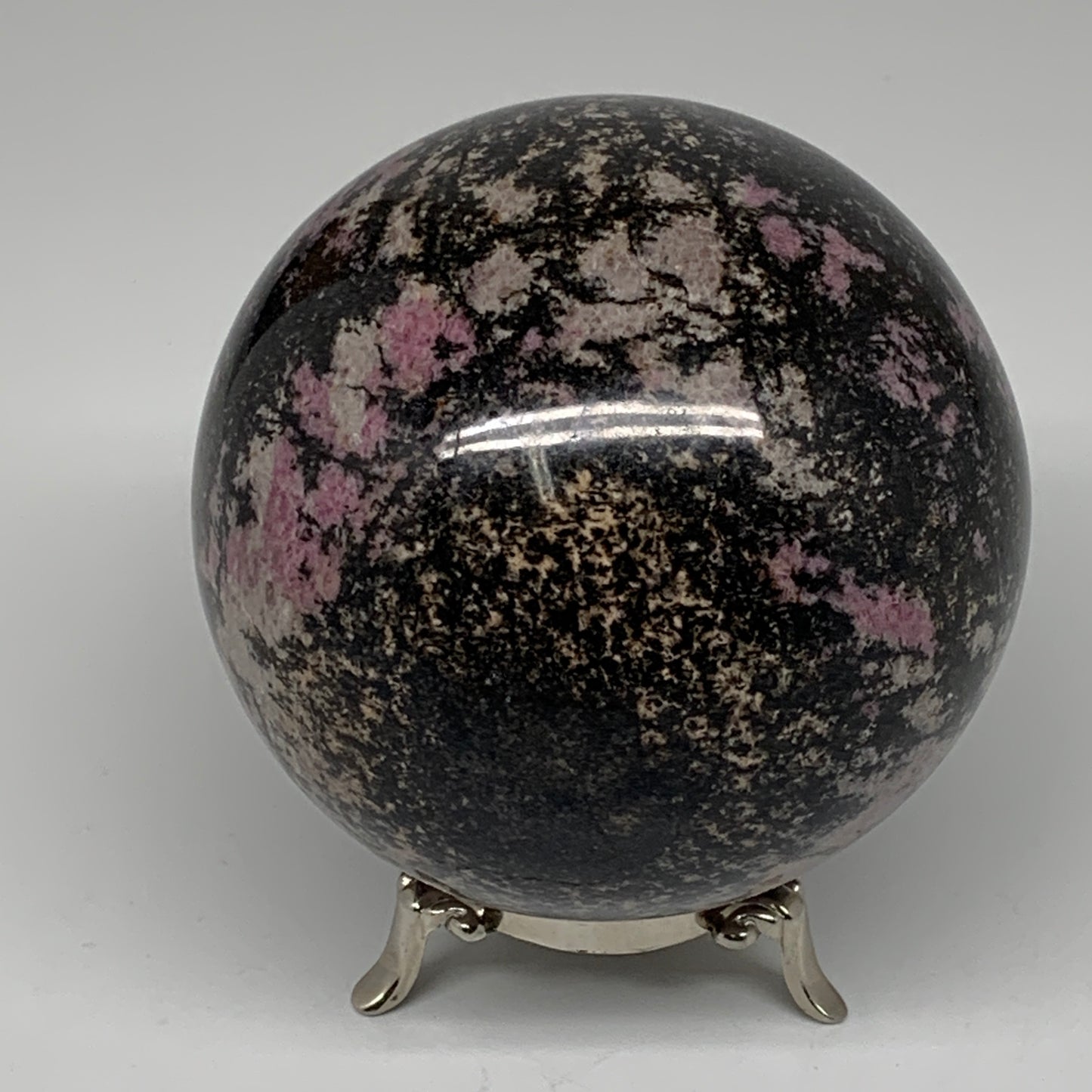 1980g, 3.9" (99mm) Natural Untreated Rhodonite Sphere Ball @Madagascar, B4665