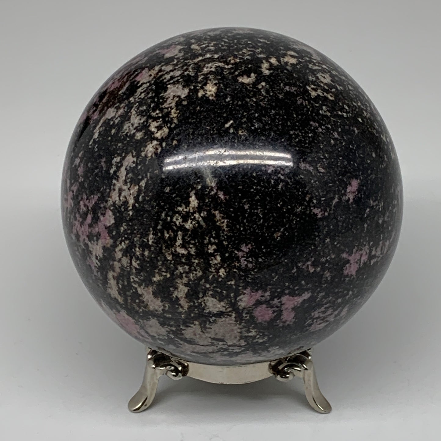 1980g, 3.9" (99mm) Natural Untreated Rhodonite Sphere Ball @Madagascar, B4665