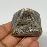 72.2g, 1.4"x1.7"x1.7" Chocolate/Gray Onyx Pyramid Gemstone @Morocco, B19008