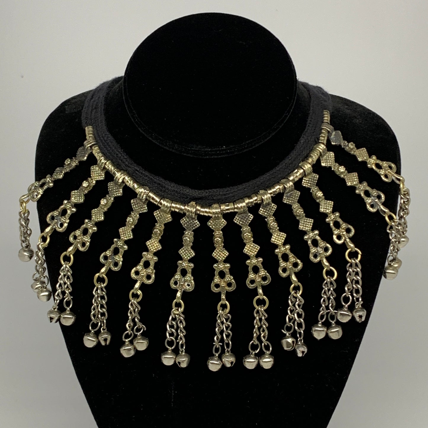 1pc, 17" Simple Turkmen Choker Necklace Tribal Gypsy Bohemian Style @Afghanistan