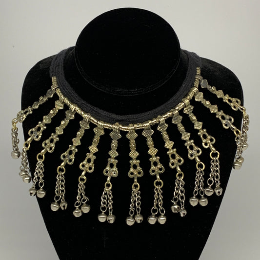 1pc, 17" Simple Turkmen Choker Necklace Tribal Gypsy Bohemian Style @Afghanistan