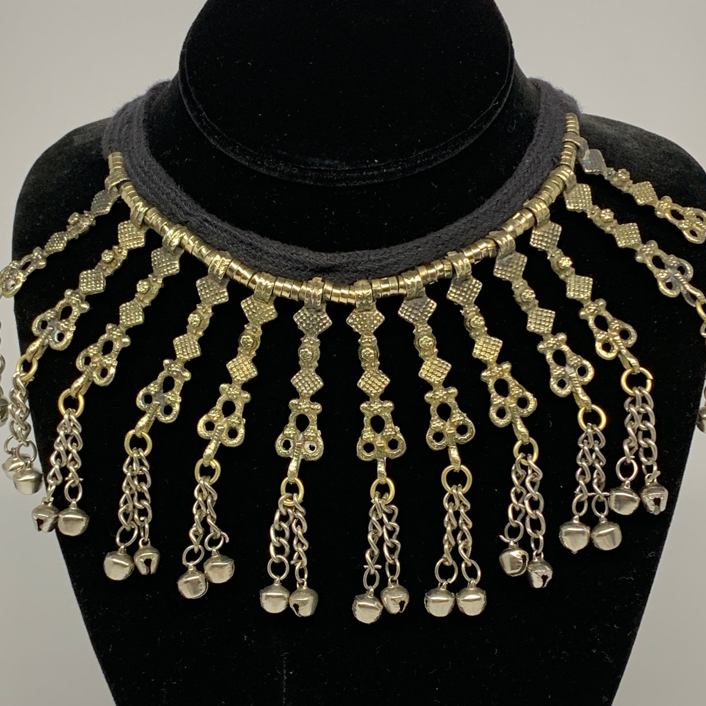 1pc, 17" Simple Turkmen Choker Necklace Tribal Gypsy Bohemian Style @Afghanistan