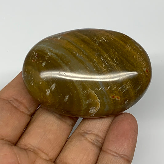 80.7g, 2.4"x1.7"x0.9" Ocean Jasper Palm-Stone Orbicular Jasper Reiki Energy,B166