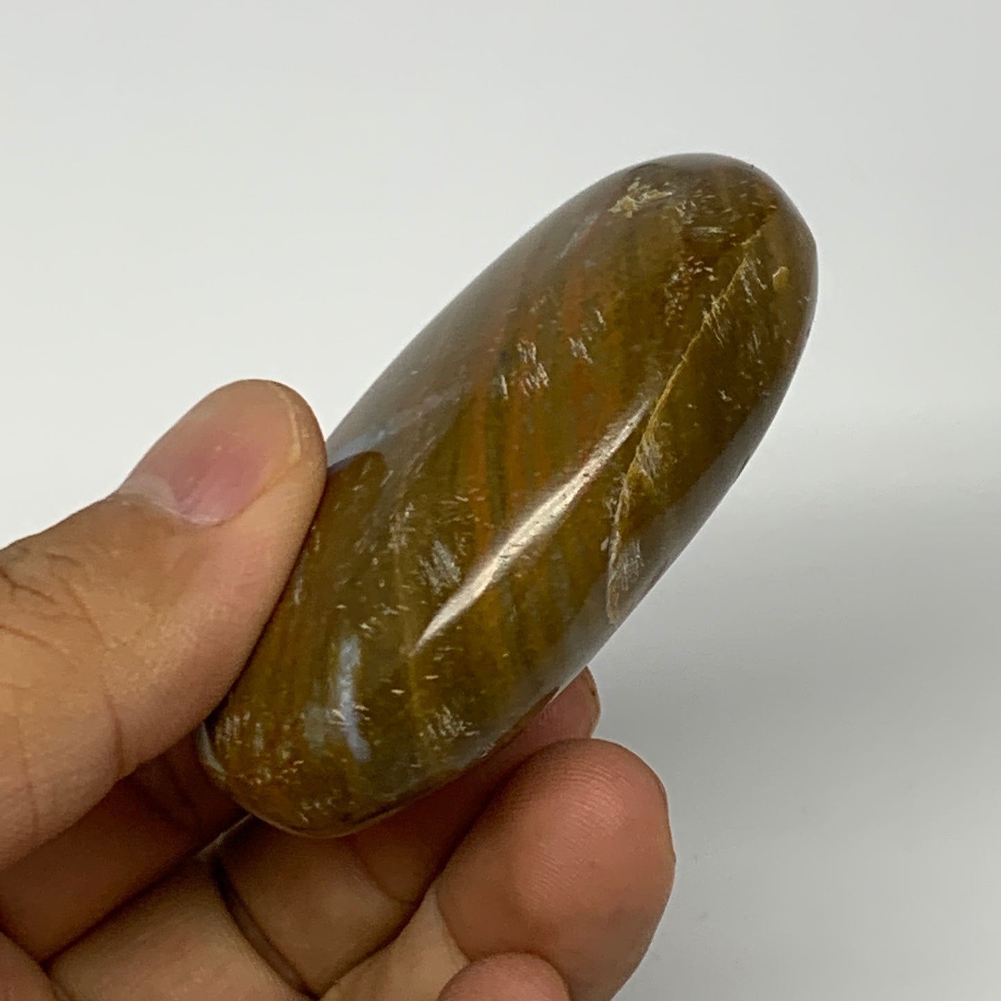 80.7g, 2.4"x1.7"x0.9" Ocean Jasper Palm-Stone Orbicular Jasper Reiki Energy,B166