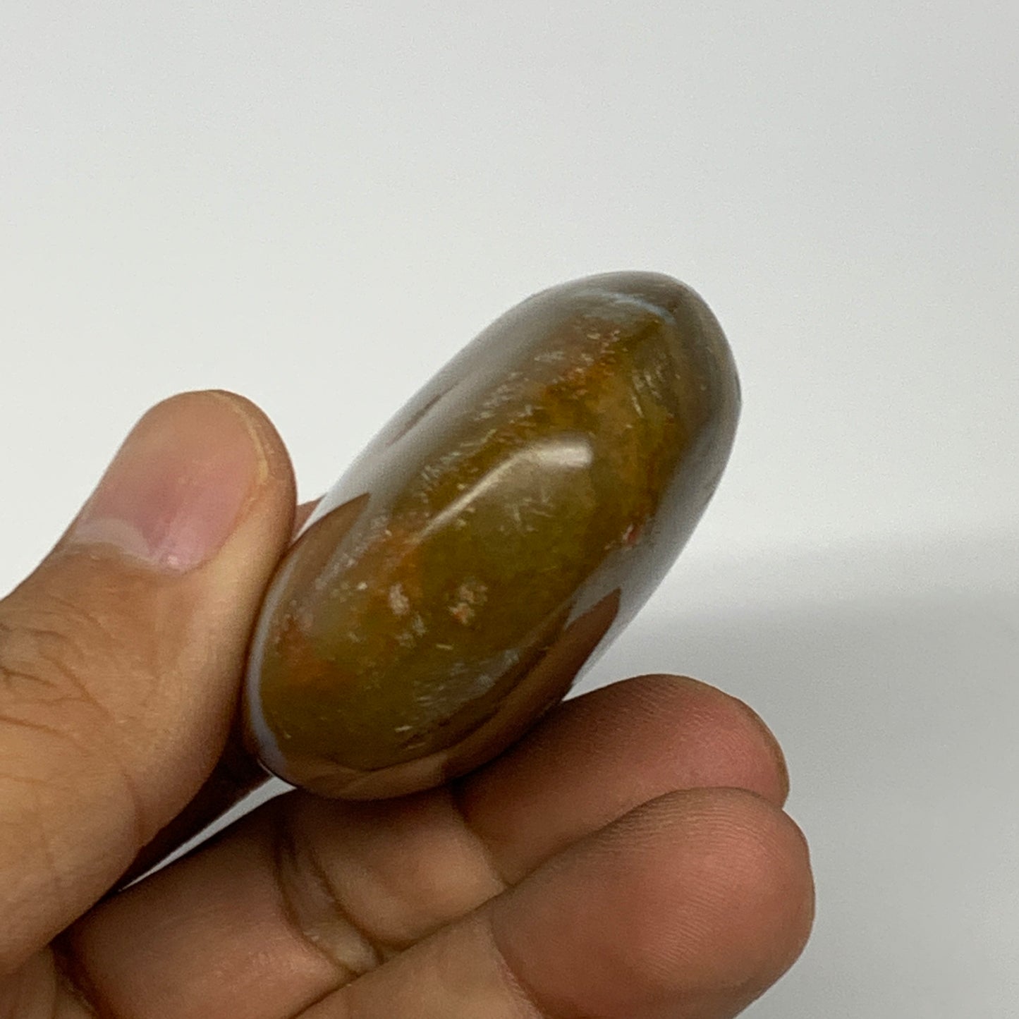 80.7g, 2.4"x1.7"x0.9" Ocean Jasper Palm-Stone Orbicular Jasper Reiki Energy,B166