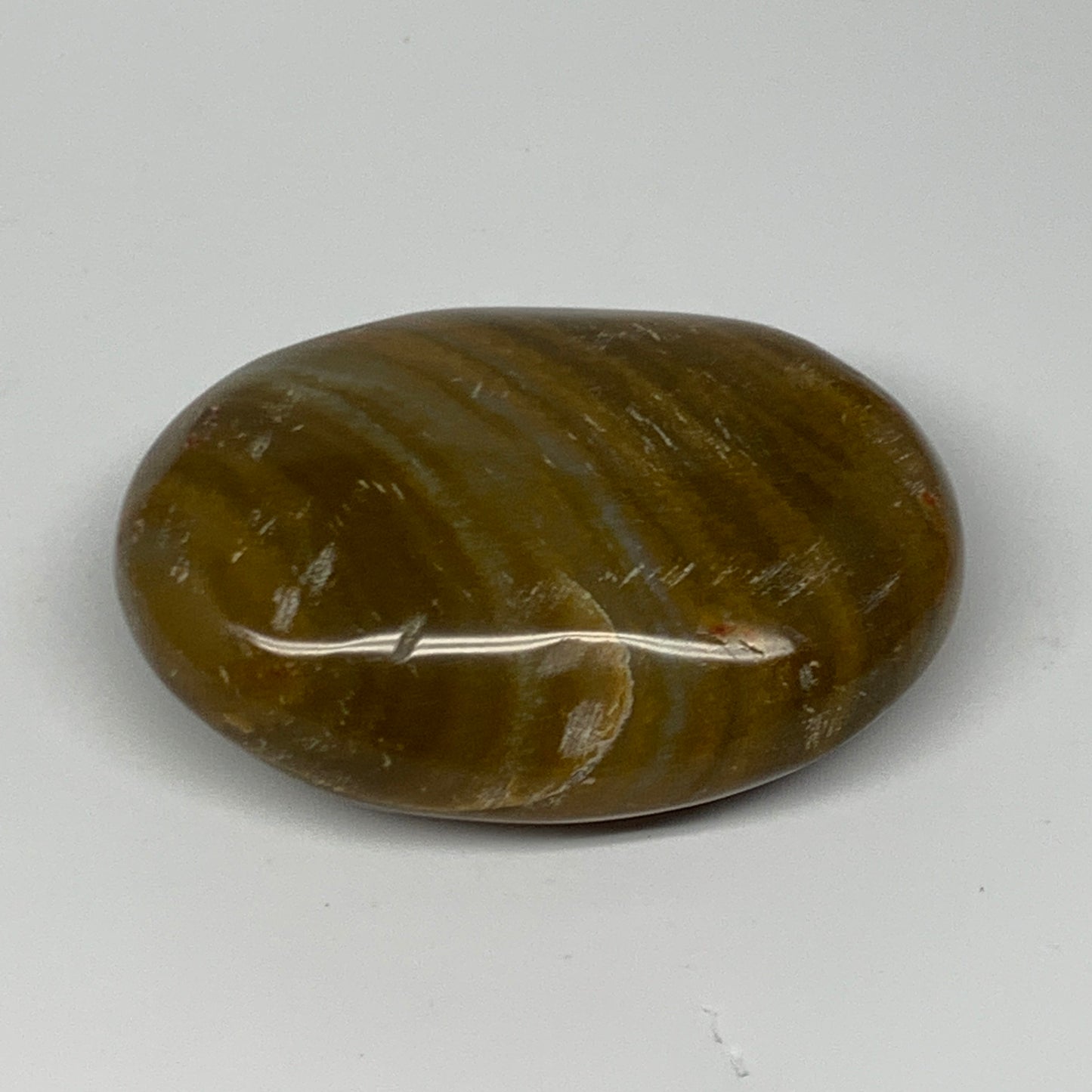 80.7g, 2.4"x1.7"x0.9" Ocean Jasper Palm-Stone Orbicular Jasper Reiki Energy,B166