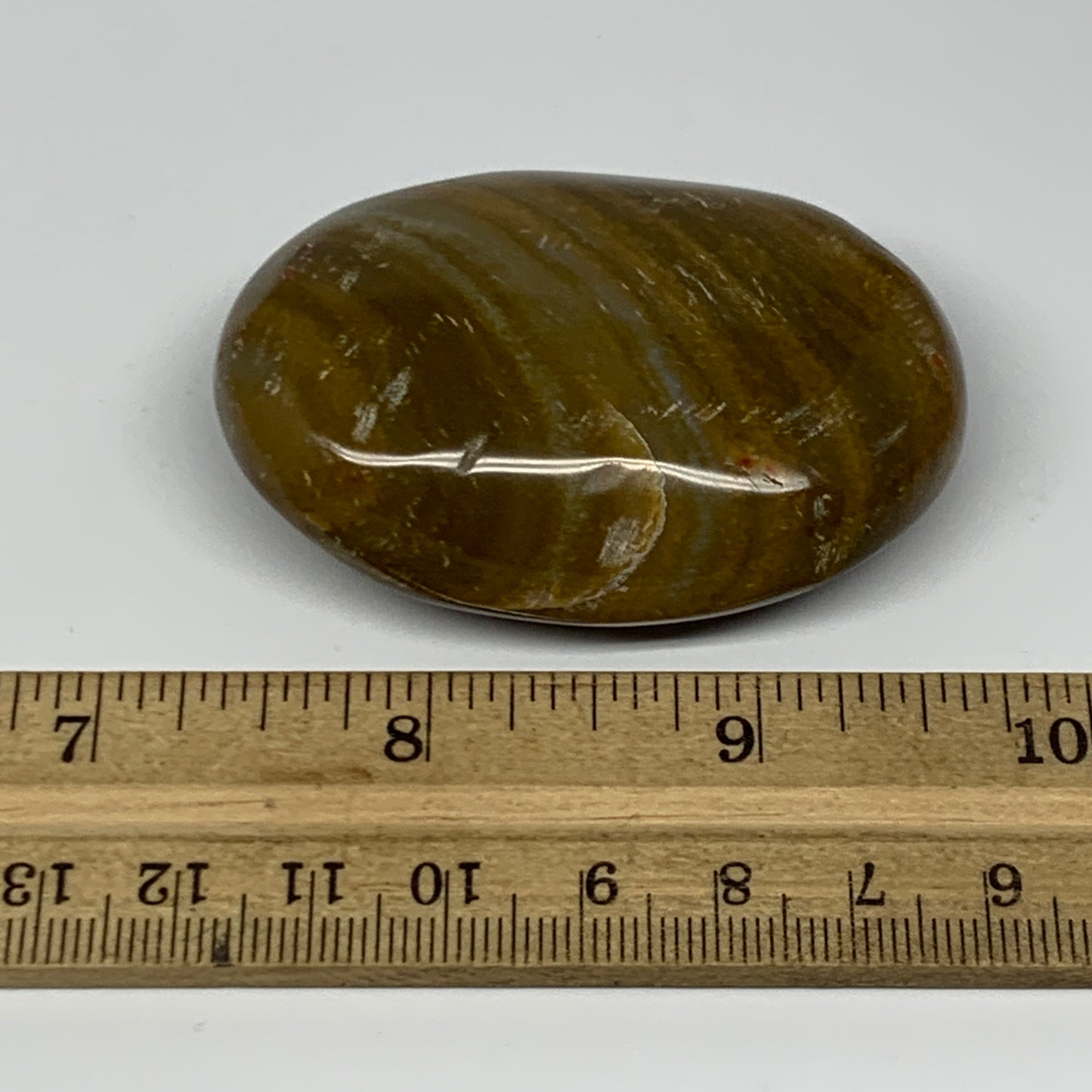 80.7g, 2.4"x1.7"x0.9" Ocean Jasper Palm-Stone Orbicular Jasper Reiki Energy,B166