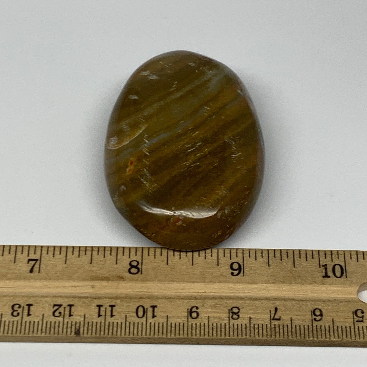 80.7g, 2.4"x1.7"x0.9" Ocean Jasper Palm-Stone Orbicular Jasper Reiki Energy,B166