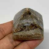58.4g, 1.4"x1.6"x1.6" Chocolate/Gray Onyx Pyramid Gemstone @Morocco, B19010