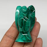 91.7g, 2.3"x1.3"x1.1" Natural Untreated Malachite Angel Figurine @Congo, B7315