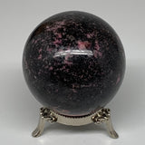 824g, 3" (75mm) Natural Untreated Rhodonite Sphere Ball @Madagascar, B4670