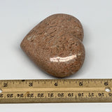 231.4g,2.7"x3.1"x1.3", Pink Peach Moonstone Heart Crystal Polished Reiki,B17474