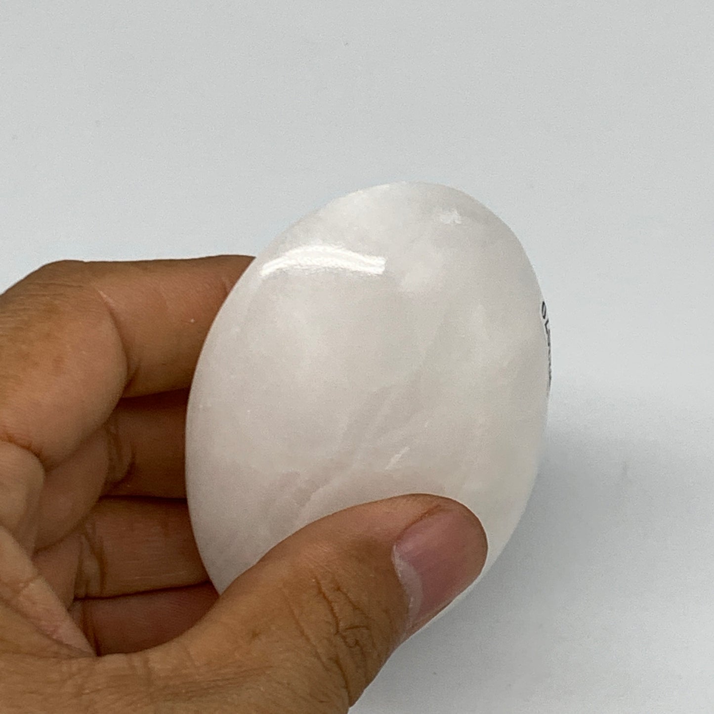 146g,2.9"x2.1"x1.1",Pink Calcite Palm-Stone Crystal Polished,B23070