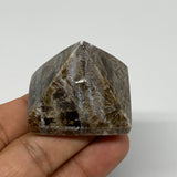 49.5g, 1.3"x1.6"x1.3" Chocolate/Gray Onyx Pyramid Gemstone @Morocco, B19014