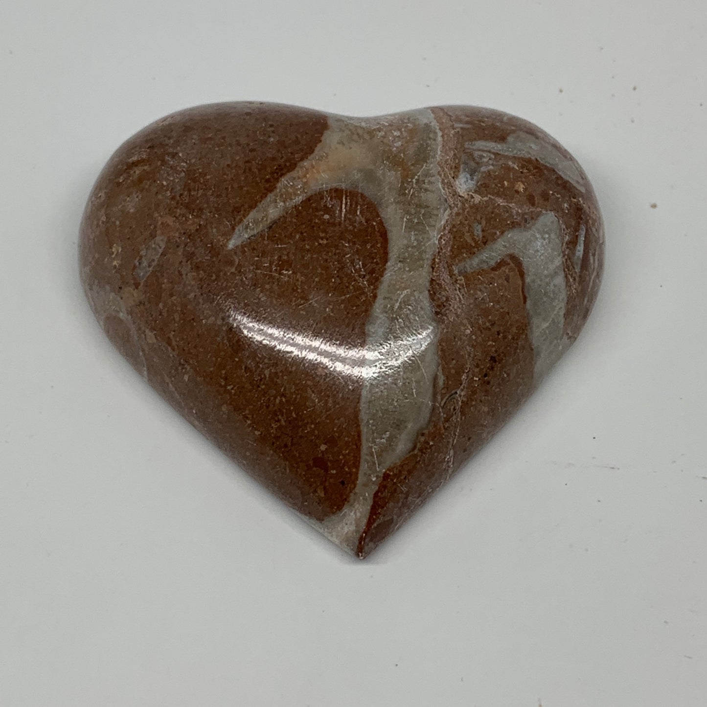 54.9g,1.9"x2"x0.7" Natural Untreated Red Shell Fossils Half Heart @Morocco,F956