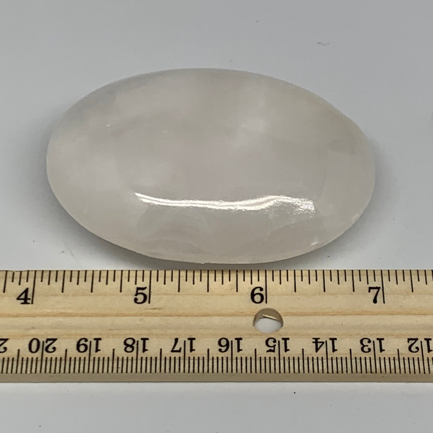 146g,2.9"x2.1"x1.1",Pink Calcite Palm-Stone Crystal Polished,B23070