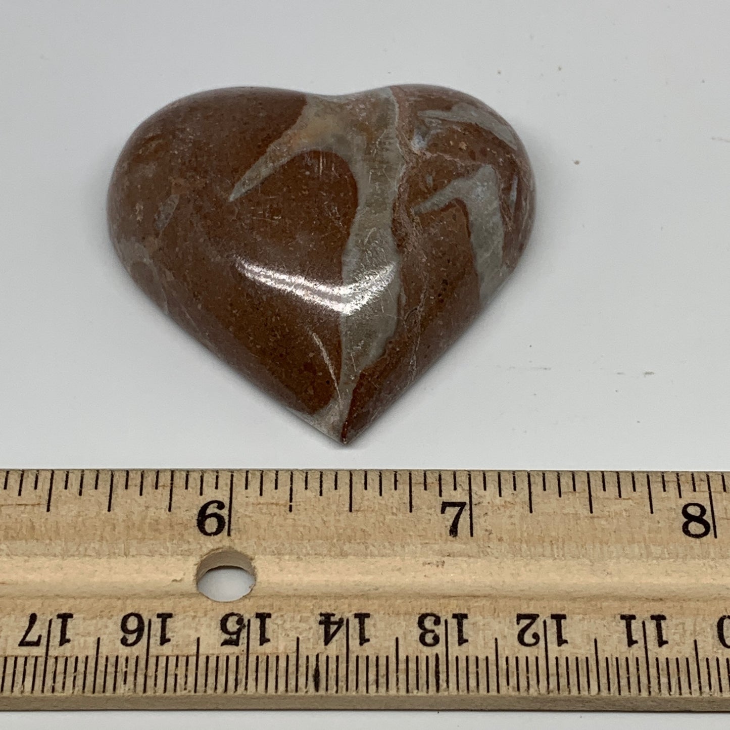54.9g,1.9"x2"x0.7" Natural Untreated Red Shell Fossils Half Heart @Morocco,F956