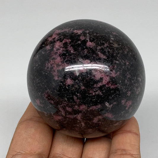 478g, 2.5" (63mm) Natural Untreated Rhodonite Sphere Ball @Madagascar, B4672