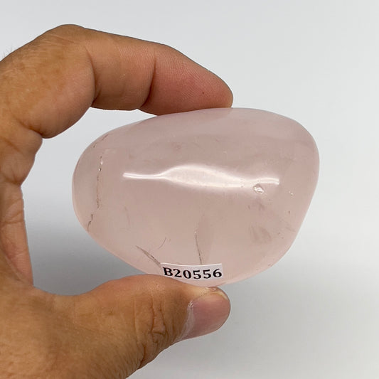 92.3g ,2.3"x1.7"x1", Rose Quartz Palm-stone Tumbled Reiki @Madagascar,B20556