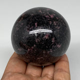 478g, 2.5" (63mm) Natural Untreated Rhodonite Sphere Ball @Madagascar, B4672