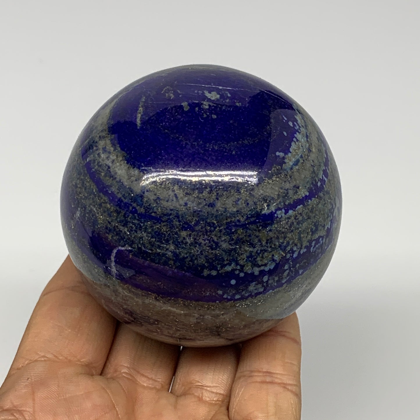 498g, 2.6"(66mm), Natural Lapis Lazuli Sphere Ball Gemstone @Afghanistan, B25403