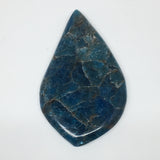 52.4g, 3.4"x1.8" Blue Apatite Cabochon Large Drop Shape @Madagascar,B1719