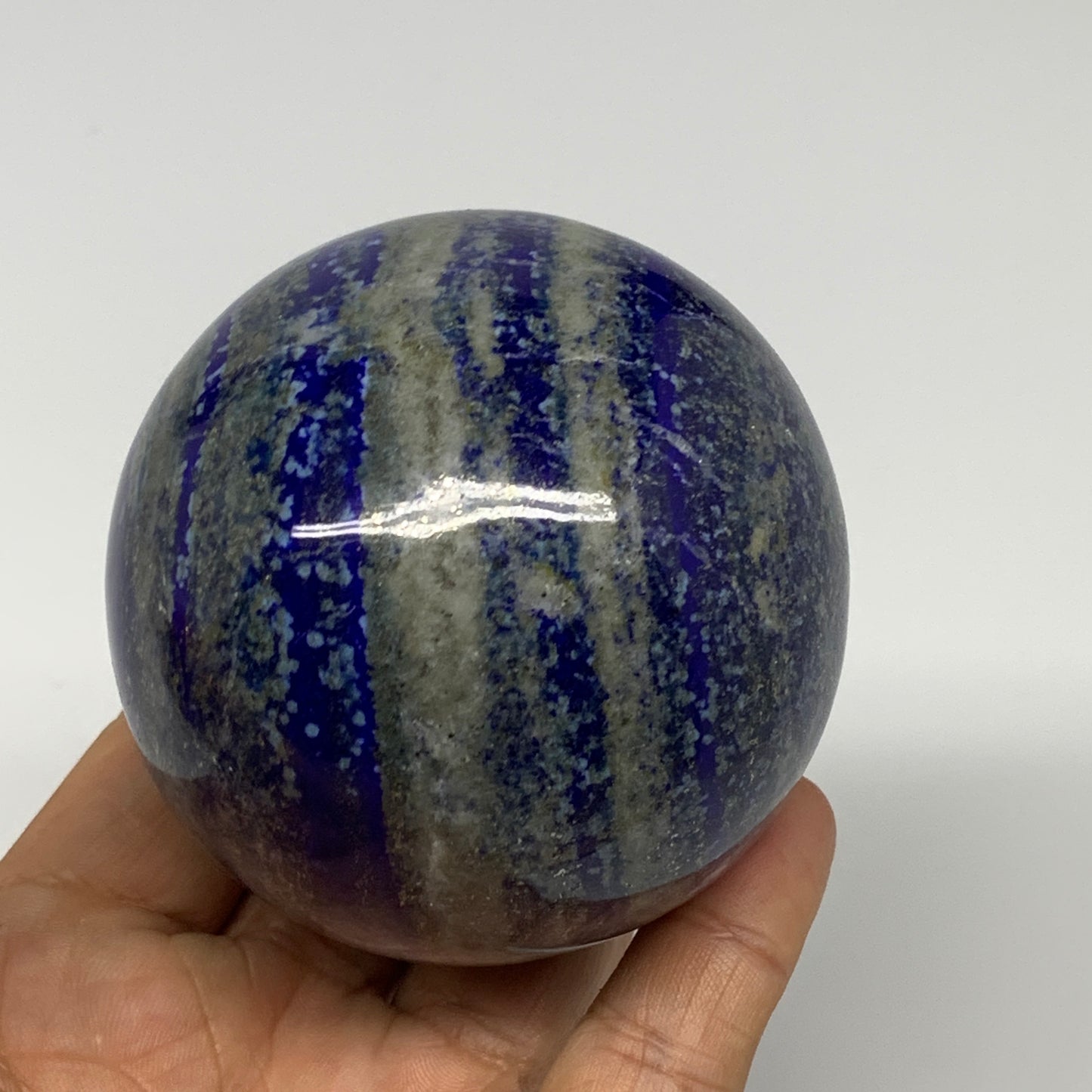 498g, 2.6"(66mm), Natural Lapis Lazuli Sphere Ball Gemstone @Afghanistan, B25403