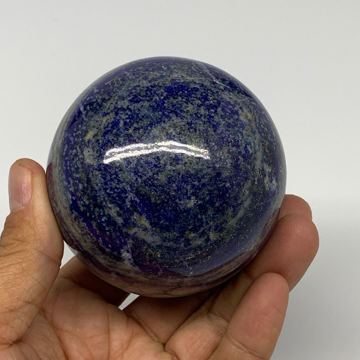 498g, 2.6"(66mm), Natural Lapis Lazuli Sphere Ball Gemstone @Afghanistan, B25403