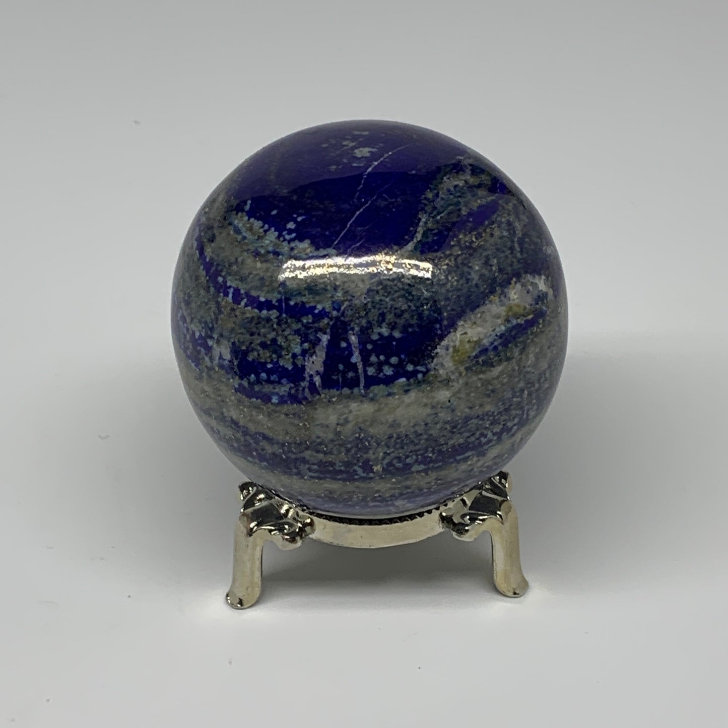 498g, 2.6"(66mm), Natural Lapis Lazuli Sphere Ball Gemstone @Afghanistan, B25403