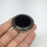Antique Afghan Turkmen Tribal Round Black Onyx Kuchi Ring Boho Statement,TR77