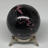 722g, 2.8" (71mm) Natural Untreated Rhodonite Sphere Ball @Madagascar, B4673