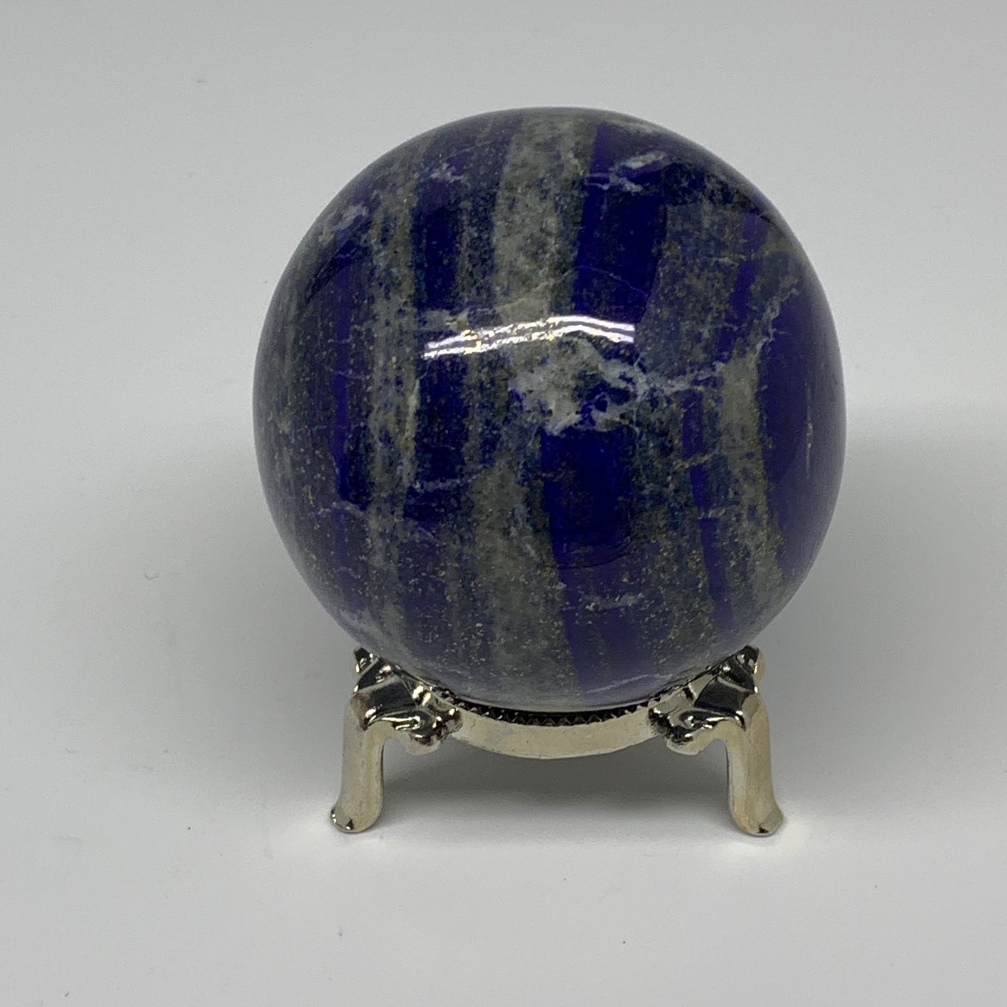 498g, 2.6"(66mm), Natural Lapis Lazuli Sphere Ball Gemstone @Afghanistan, B25403