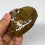 192.8g, 2.6"x2.9"x1.2" Ocean Jasper Heart Polished Healing Crystal, B2808