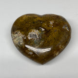 192.8g, 2.6"x2.9"x1.2" Ocean Jasper Heart Polished Healing Crystal, B2808