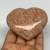 199.8g,2.6"x3.1"x1.1", Pink Peach Moonstone Heart Crystal Polished Reiki,B17478