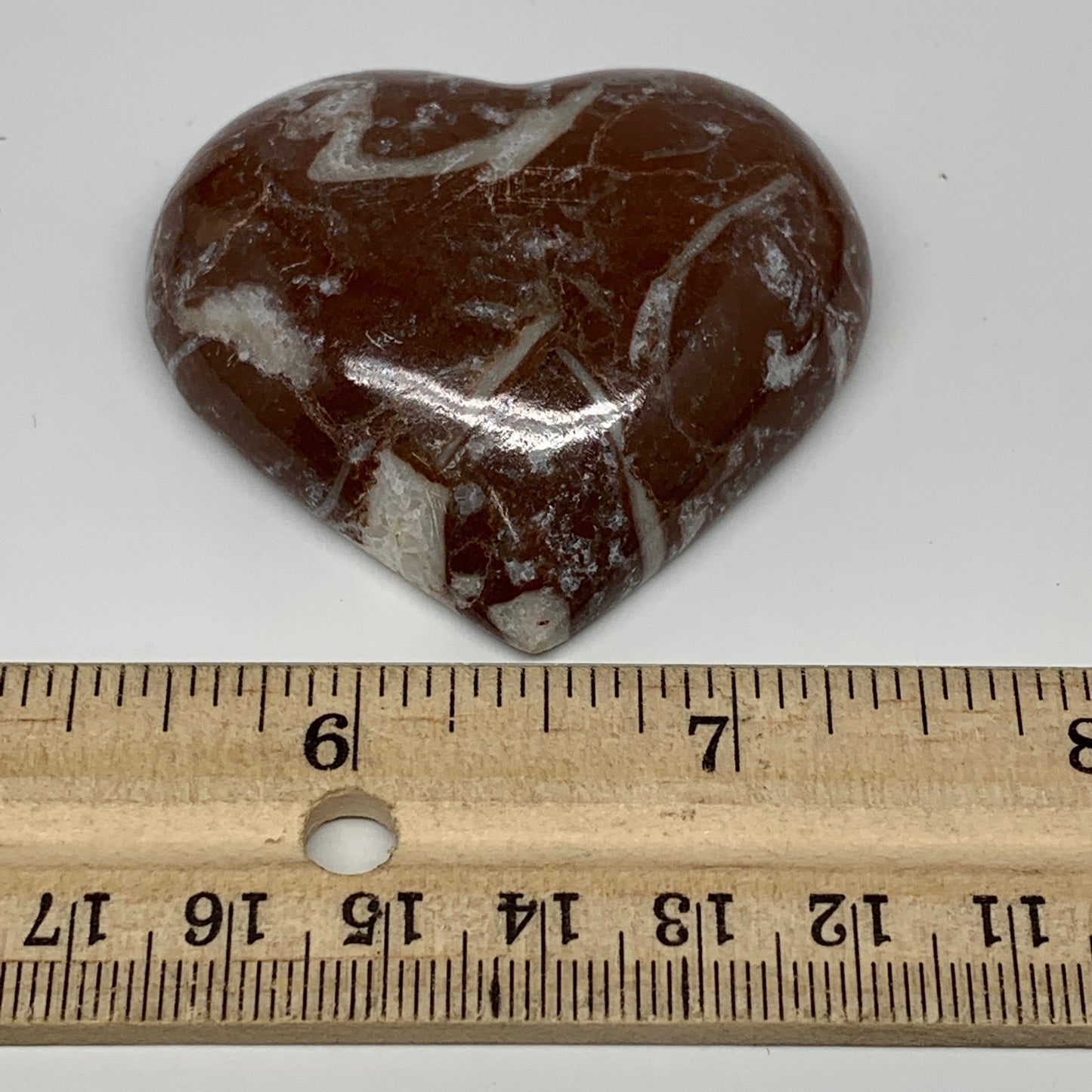 58.1g,2"x2.2"x0.6" Natural Untreated Red Shell Fossils Half Heart @Morocco,F960