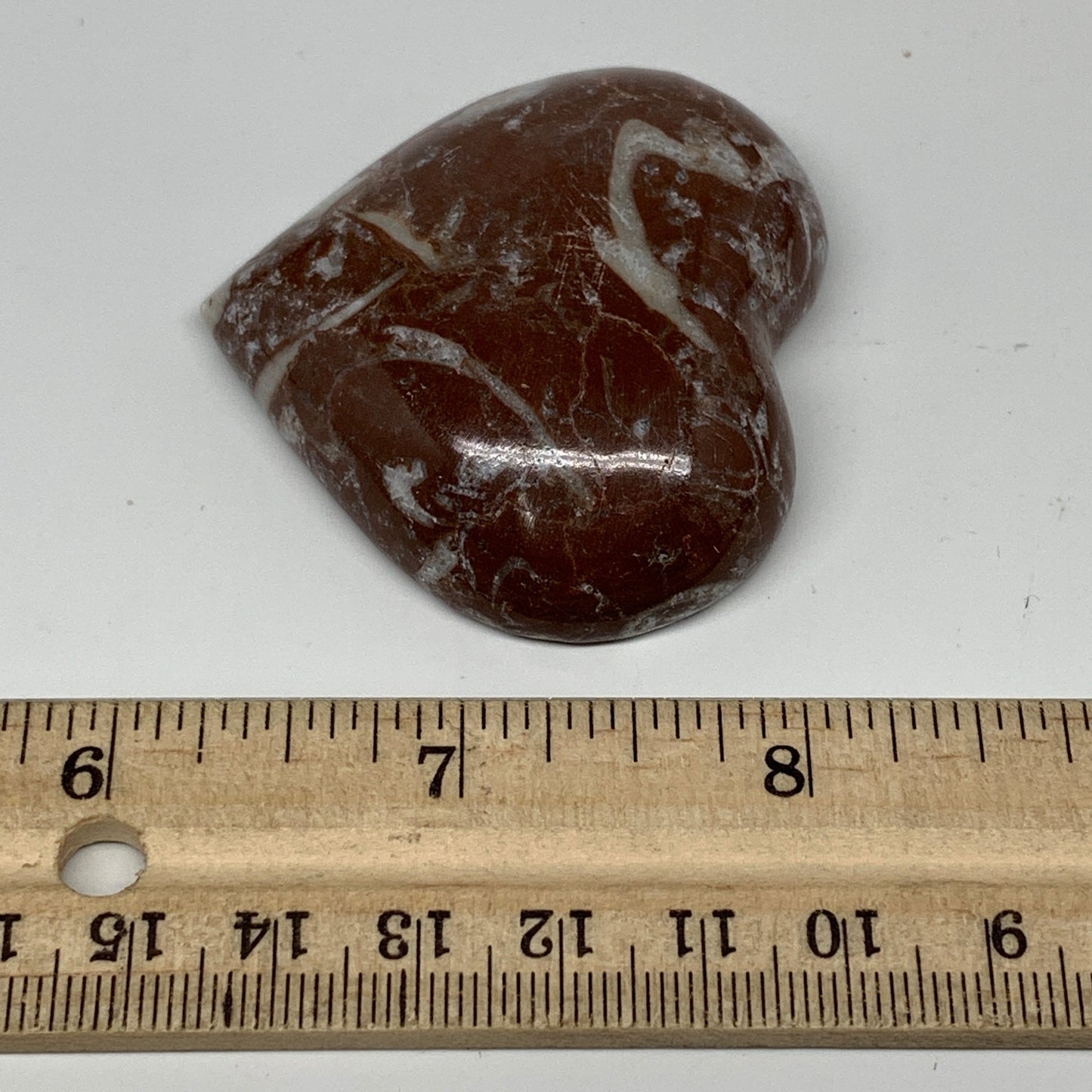58.1g,2"x2.2"x0.6" Natural Untreated Red Shell Fossils Half Heart @Morocco,F960