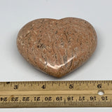 219.8g,2.7"x3.1"x1.2", Pink Peach Moonstone Heart Crystal Polished Reiki,B17479
