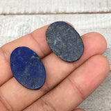 2PCS,8.9g,25mm-26mm High-Grade Natural Oval Facetted Lapis Lazuli Cabochon,CP201