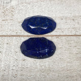 2PCS,8.9g,25mm-26mm High-Grade Natural Oval Facetted Lapis Lazuli Cabochon,CP201