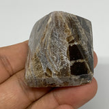59.5g, 1.3"x1.7"x1.4" Chocolate/Gray Onyx Pyramid Gemstone @Morocco, B19021