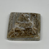 55.3g, 1.1"x1.7"x1.6" Chocolate/Gray Onyx Pyramid Gemstone @Morocco, B19022