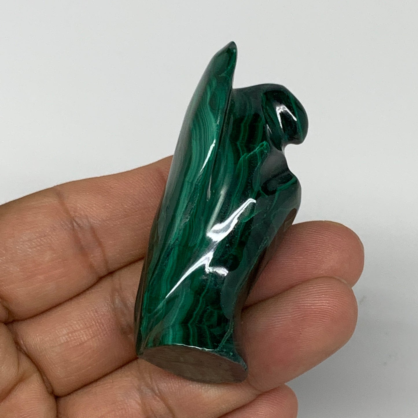 70.9g, 2.2"x1.2"x0.9" Natural Untreated Malachite Angel Figurine @Congo, B7324
