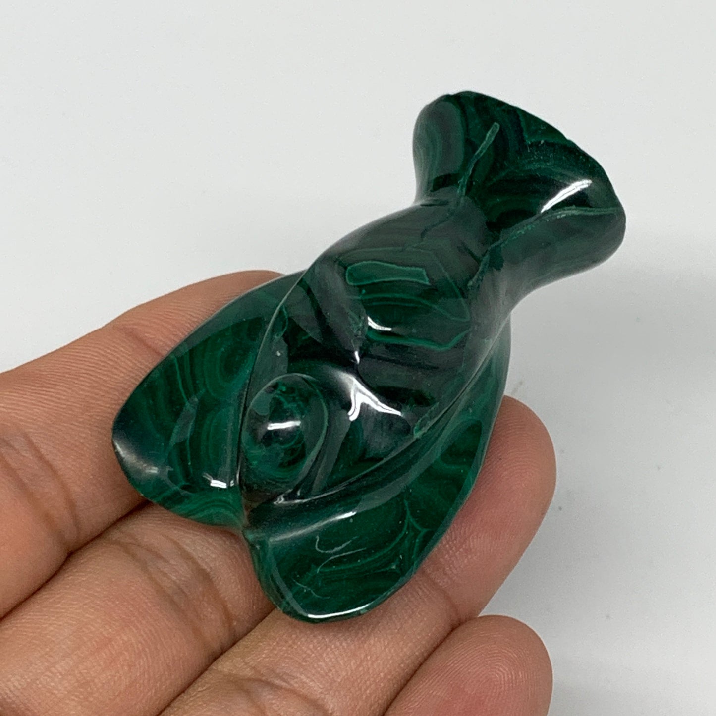 70.9g, 2.2"x1.2"x0.9" Natural Untreated Malachite Angel Figurine @Congo, B7324
