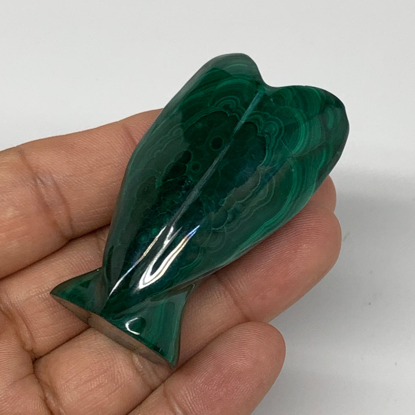70.9g, 2.2"x1.2"x0.9" Natural Untreated Malachite Angel Figurine @Congo, B7324