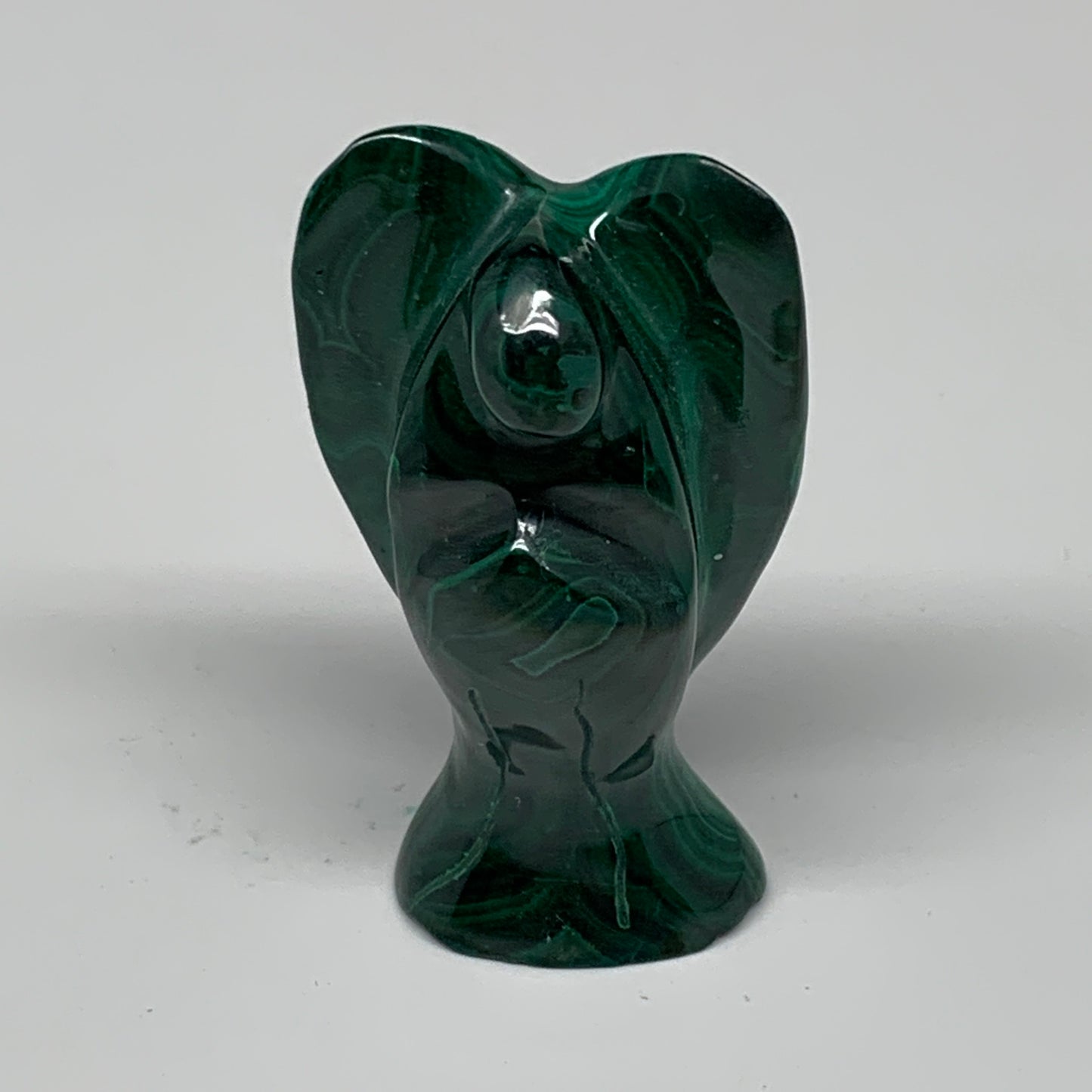 70.9g, 2.2"x1.2"x0.9" Natural Untreated Malachite Angel Figurine @Congo, B7324