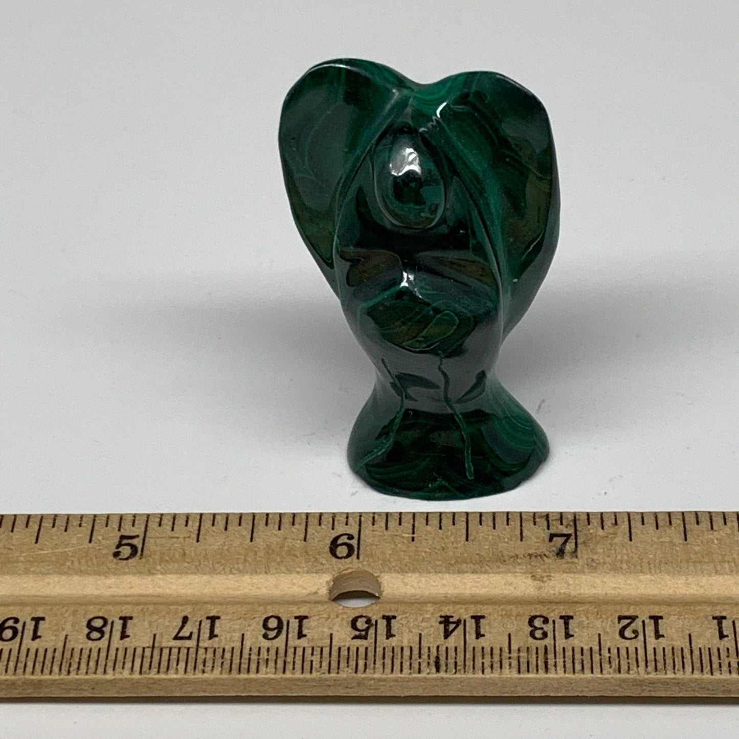 70.9g, 2.2"x1.2"x0.9" Natural Untreated Malachite Angel Figurine @Congo, B7324